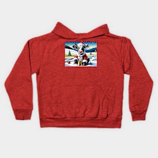 Santa Baby Cow Kids Hoodie